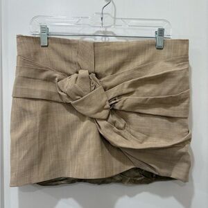 Limited edition Zara Tan Mini Skirt with Knot Detail